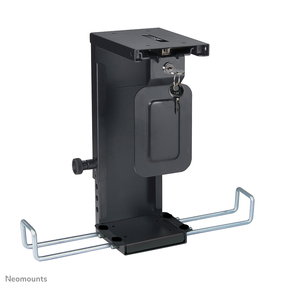 Neomounts CPU-D075BLACK/LK – PC-Halterung unter Tisch – B 50–100 mm, H 200–360 mm, 10 kg, Schwarz