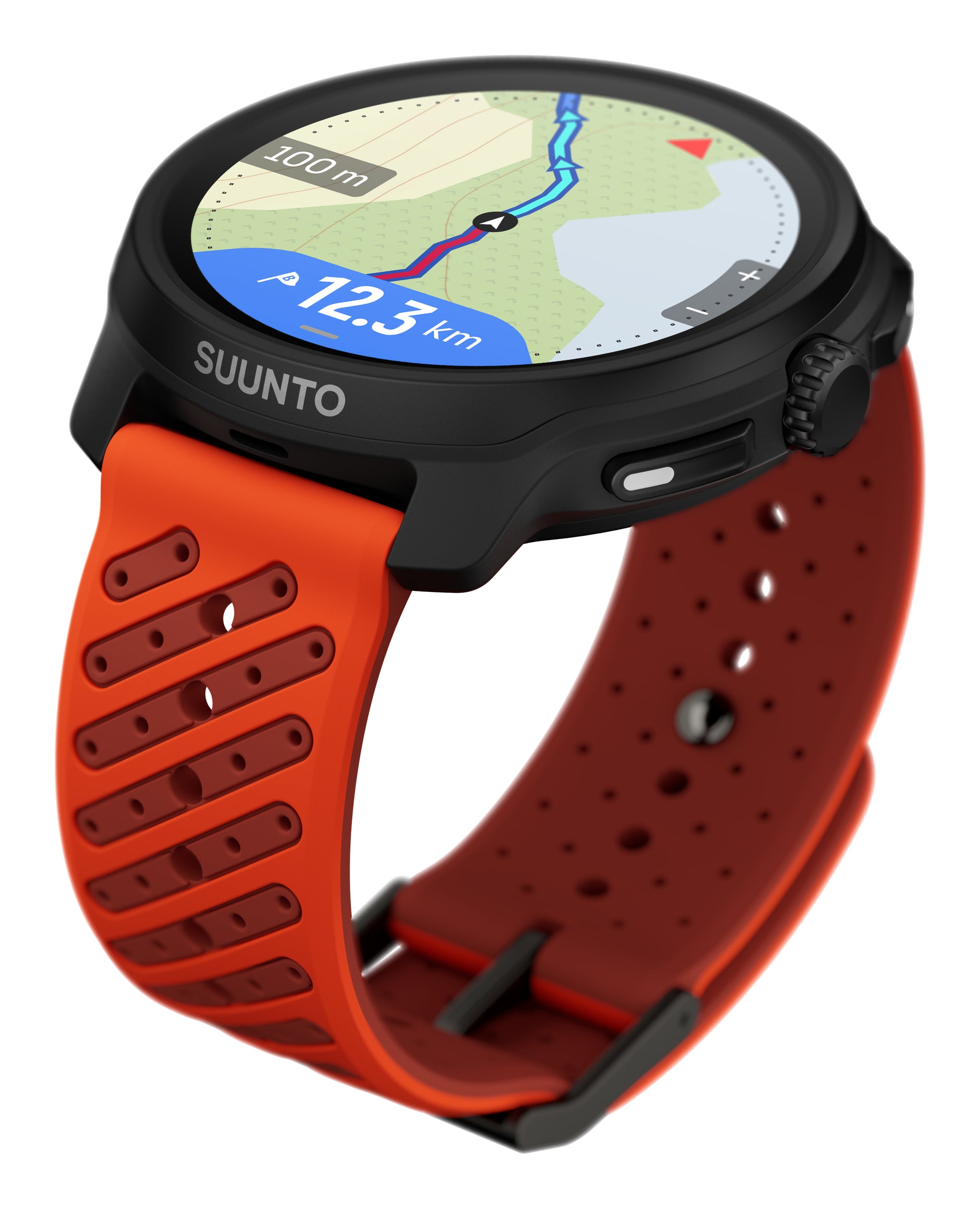 Suunto Race 2 49 mm GPS – Polyamid Schwarz, Sportband, Orange, 100 m, für iPhone, Android