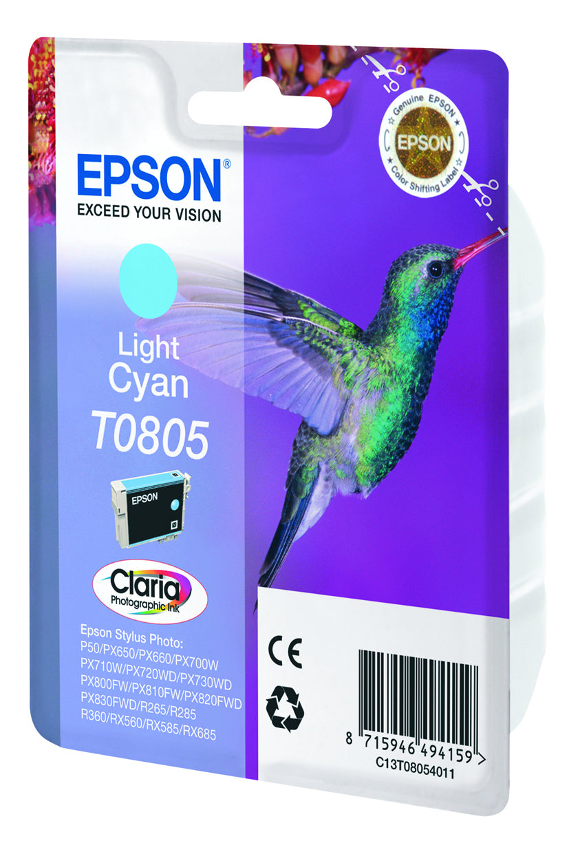 Epson Tintenpatrone T0805, cyan, 350 Seiten