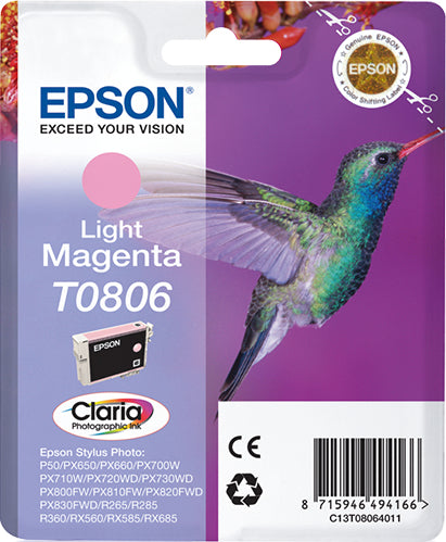 Epson Tintenpatrone T0806, Magenta, 350 Seiten – für Inkjetdrucker