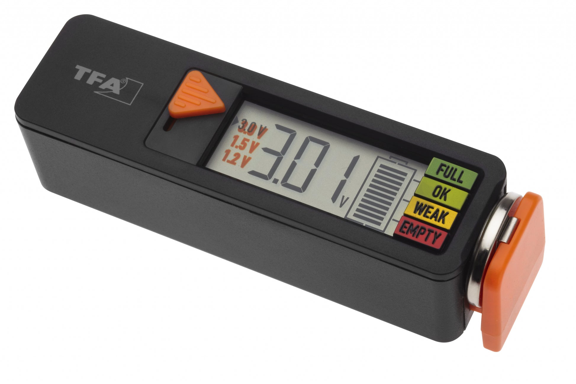 TFA-Dostmann BatteryCheck – Batterietester – LED-Anzeige, für AA/AAA/C/D/9 V/Knopfzellen