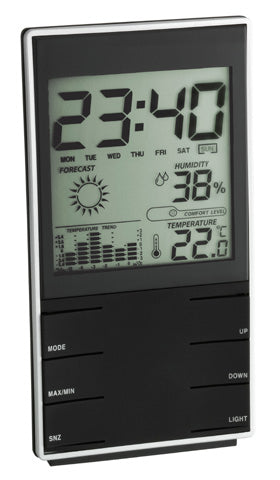 TFA-Dostmann TFA Dostmann 35.1102.01 – Wetterstation, Innen, Thermometer & Hygrometer – Schwarz