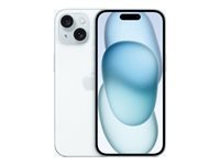 Apple iPhone 15 – blau, 6,1", 2556 × 1179, iOS 17, 256 GB, NanoSIM + eSIM, 5G, IP68, NFC
