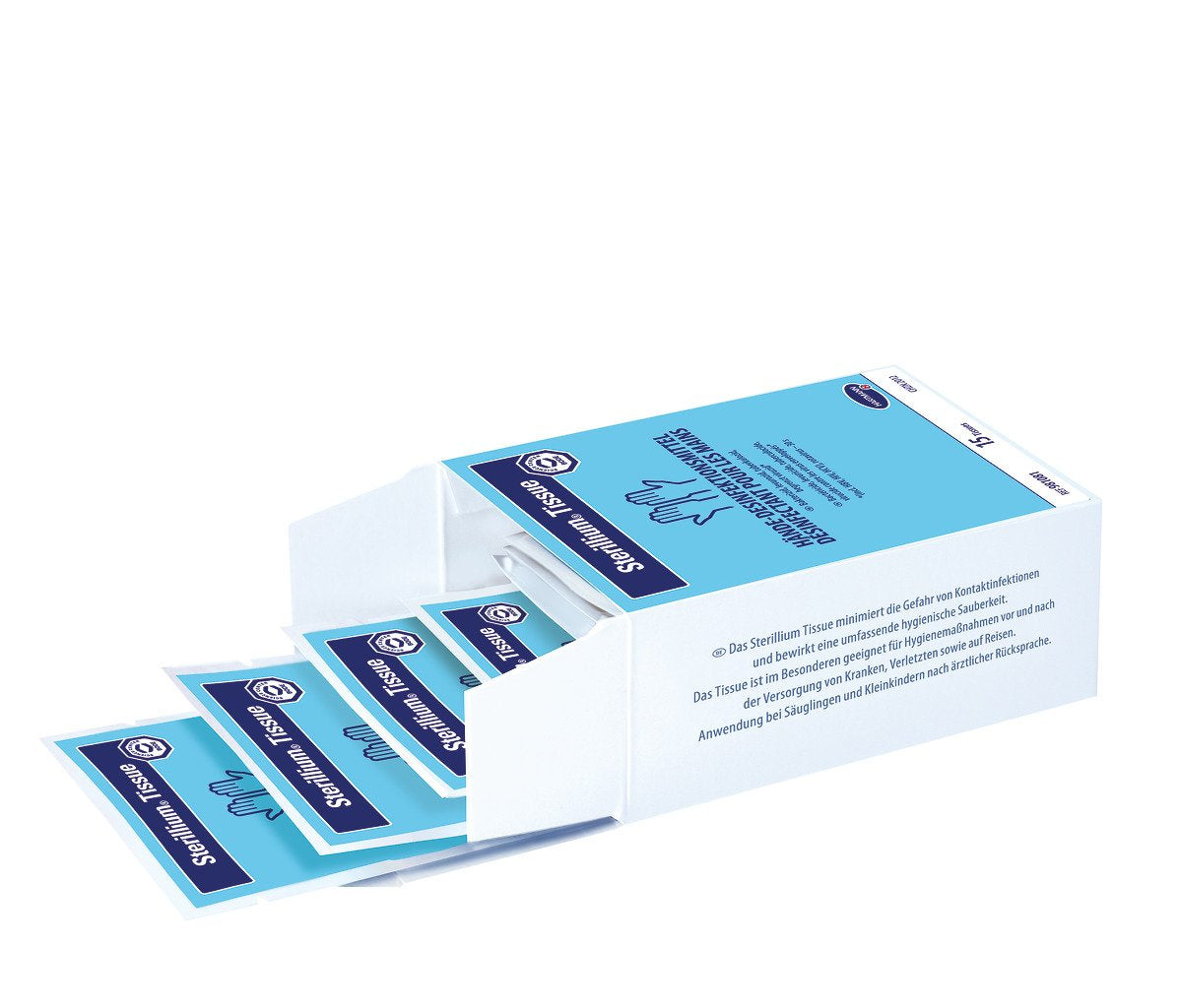 Sterillium Desinfektions-Reinigungstücher – für Hände, Weiss, 14 × 21 cm, 15 Stk., eco:smart, eco:plus