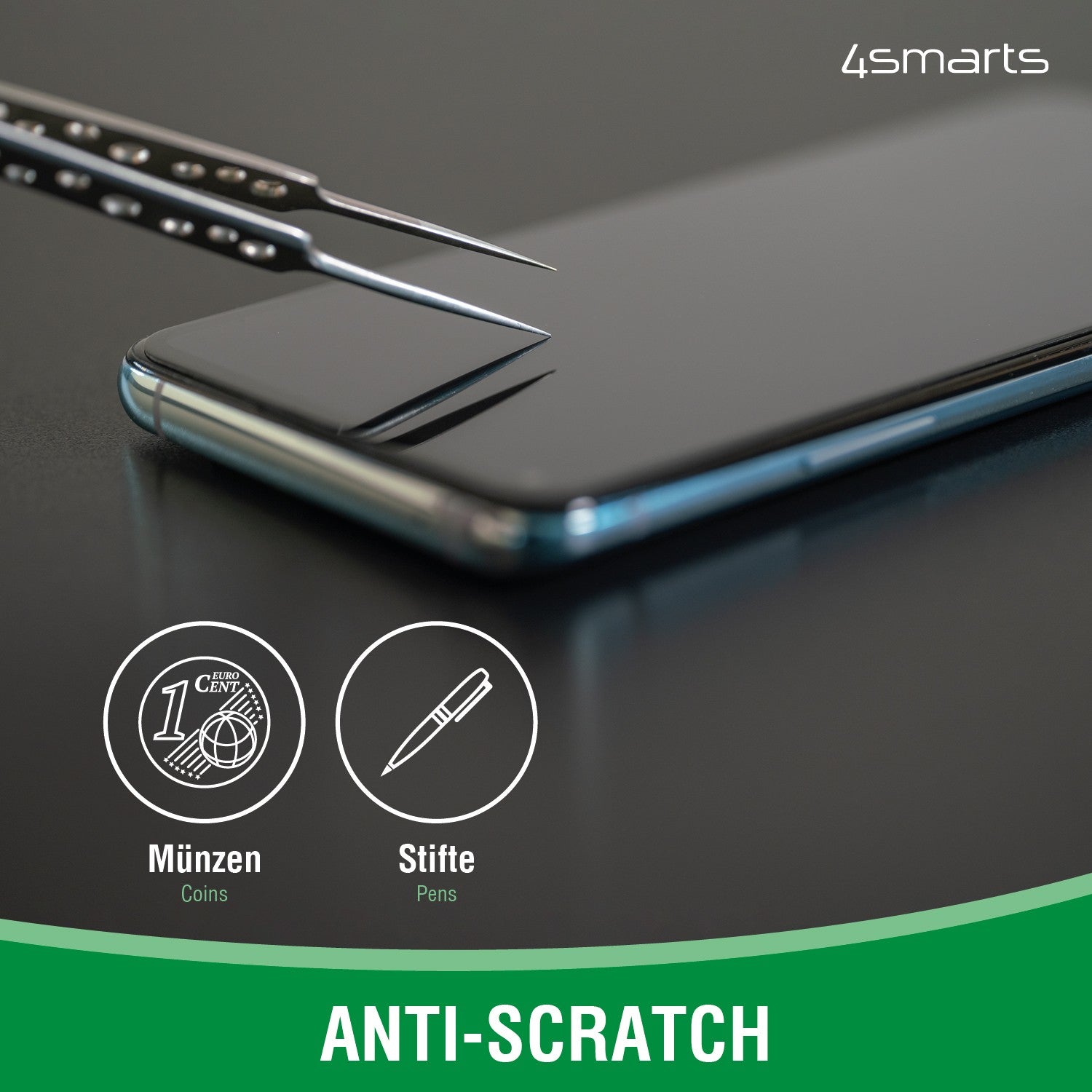 4smarts Displayschutzglas – für Apple iPhone SE (2020)/8/7 – stossfest, anti-fingerprint, Hartglas, 9H