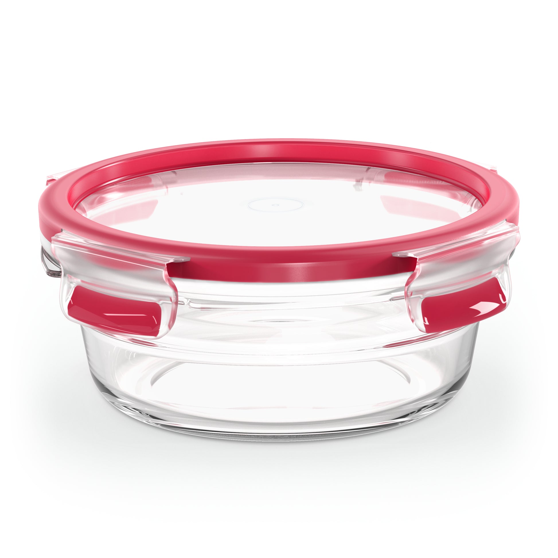 EMSA Vorratsdose 600 ml, 16,7 × 16,7 × 7 cm, Glas, Rot