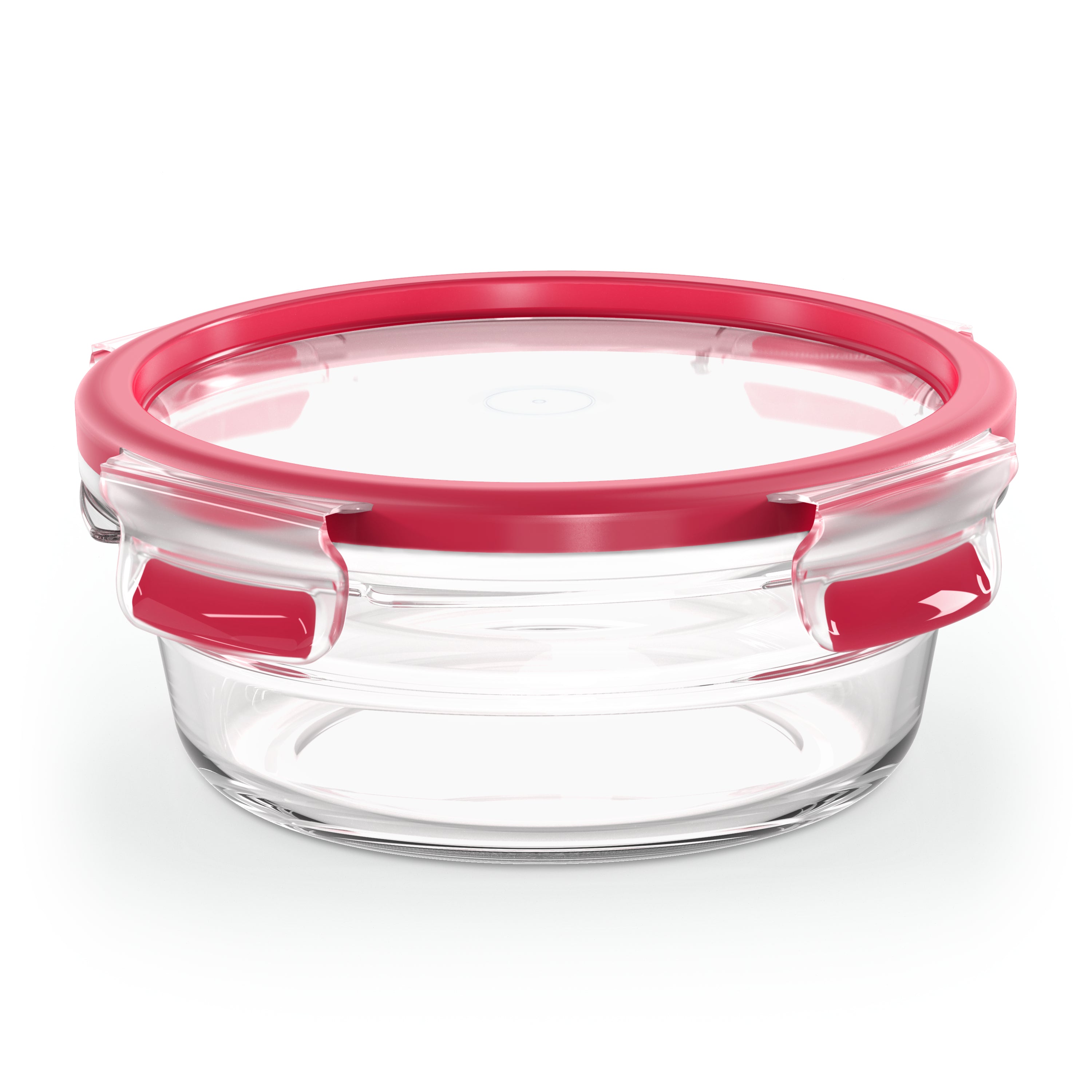 EMSA Vorratsdose 600 ml, 16,7 × 16,7 × 7 cm, Glas, Rot