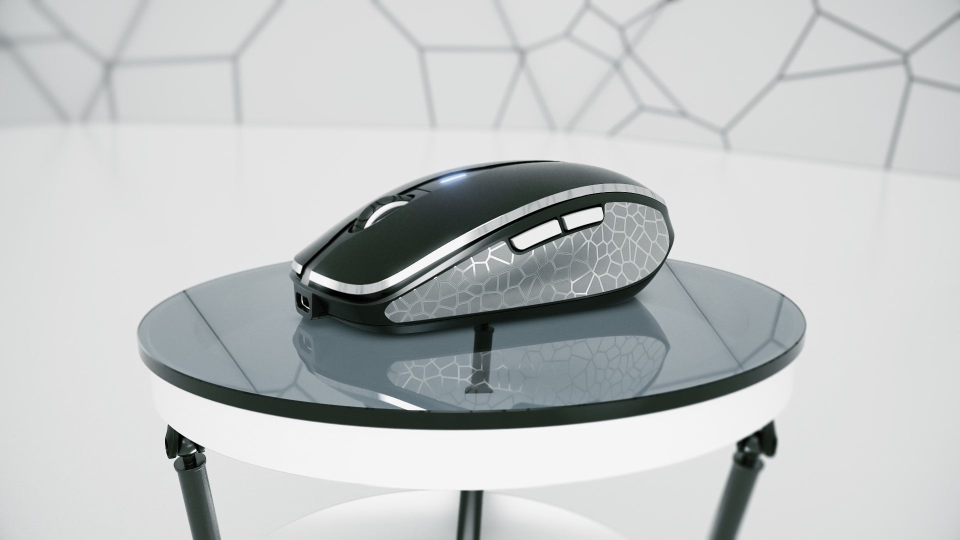 CHERRY MW 8C ADVANCED Maus – kabellos, USB-C, 3'000 dpi, 6 Tasten, beidhändig, wiederaufladbar, schwarz/grau