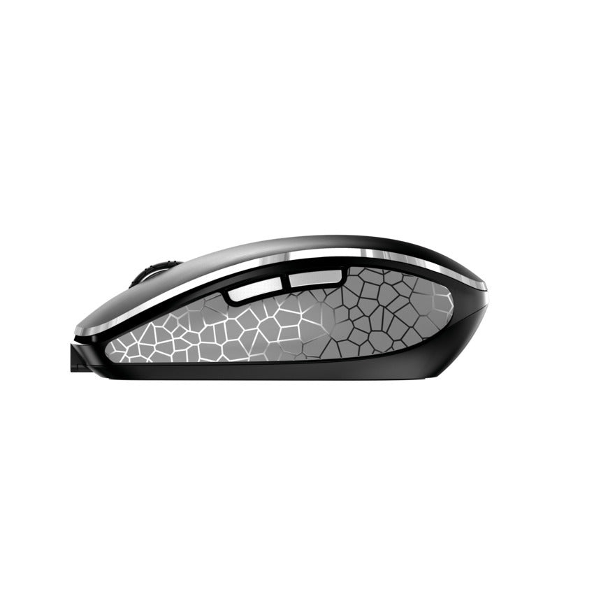 CHERRY MW 8C ADVANCED Maus – kabellos, USB-C, 3'000 dpi, 6 Tasten, beidhändig, wiederaufladbar, schwarz/grau