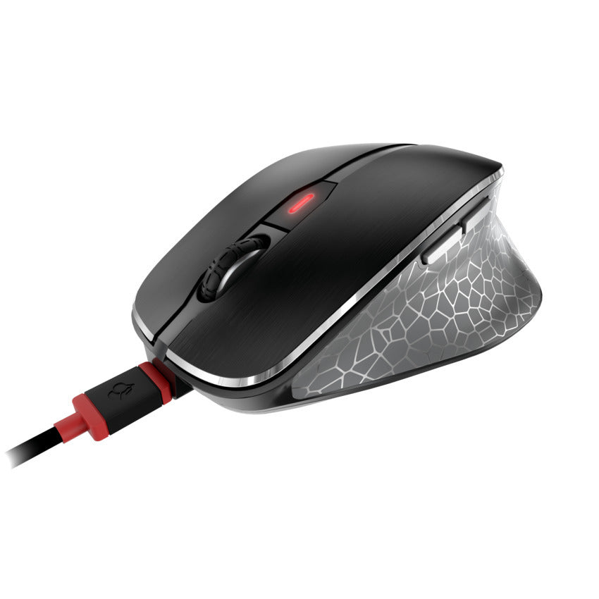 CHERRY MW 8C ERGO Ergonomische Maus – kabellos, 6 Tasten, für Rechtshänder, wiederaufladbar, schwarz/grau