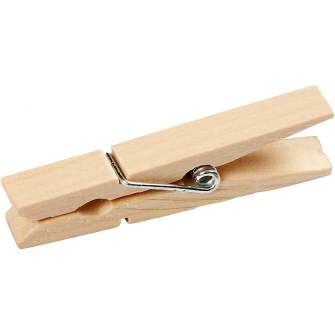 Creativ Company Holzklammer, Holz (Birke), Braun, 0,6 × 0,6 × 4,8 cm, 50 Stk.