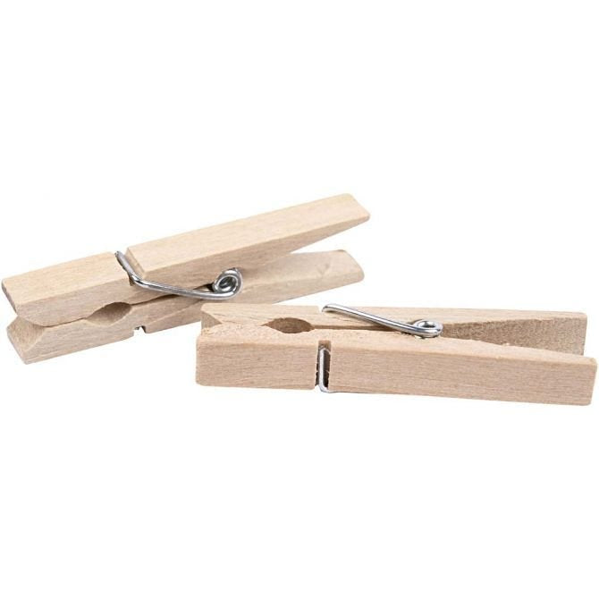Creativ Company Holzklammer, Holz (Birke), Braun, 0,6 × 0,6 × 4,8 cm, 50 Stk.