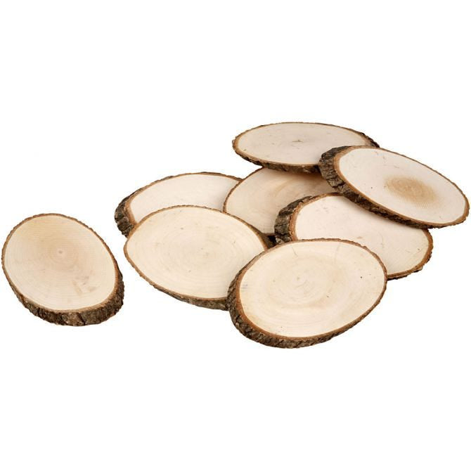 Creativ Company Holzscheiben, Holz, Braun, 11 × 7,5 cm, 8 mm, 12 Stk.