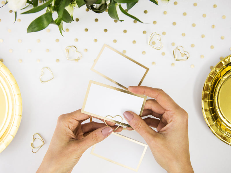 PartyDeco Tischkartenhalter Herz – Gold – Ø 2,5 cm – 10 Stk