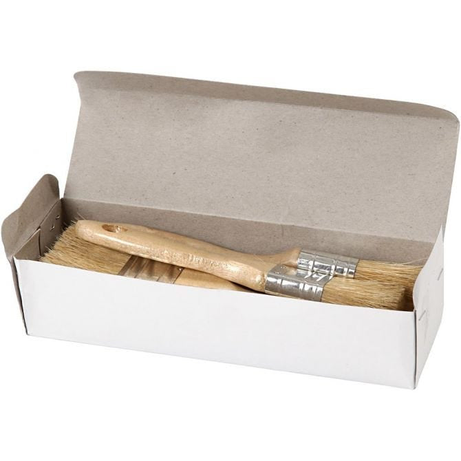 Creativ Company Pinsel-Set – sortiert, Schweineborsten, Holzgriff, 4er-Set