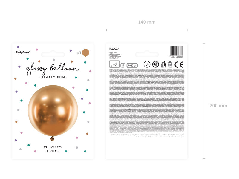PartyDeco Hochzeitsballons – Gold – Ø 60 cm – Latex – 1 Stück