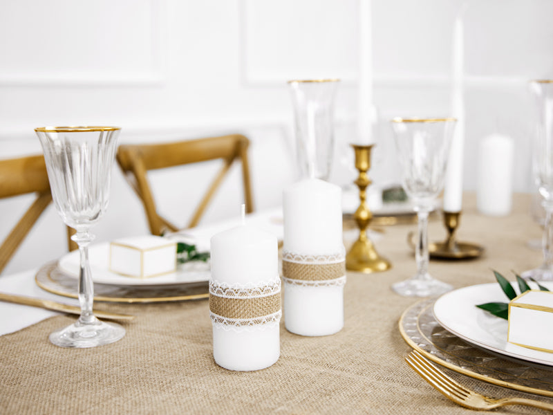 PartyDeco Tischläufer – 28×500 cm, Jute, Braun, Hochzeit