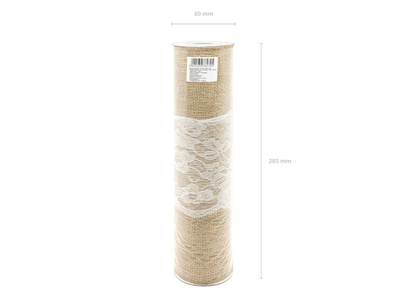 PartyDeco Tischläufer – Jute, Hochzeitsmotiv, 28 × 2,75 m