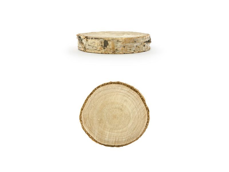 PartyDeco Tischkarten Holzscheibe Hochzeit – Braun – Ø 4,5–6,5 cm × 1 cm – Holz (Eiche) – 20 Stk