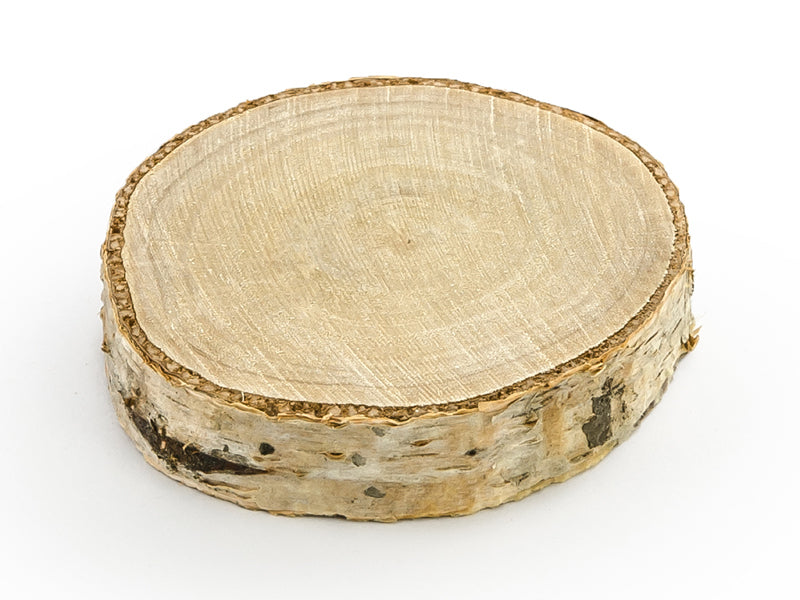 PartyDeco Tischkarten Holzscheibe Hochzeit – Braun – Ø 4,5–6,5 cm – Holz (Weide) – 6 Stk
