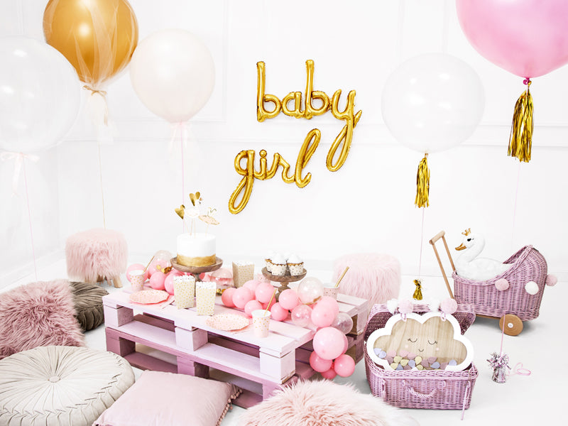 PartyDeco Folienballon Babyshower – Gold – 77 × 70 cm – 1 Stk