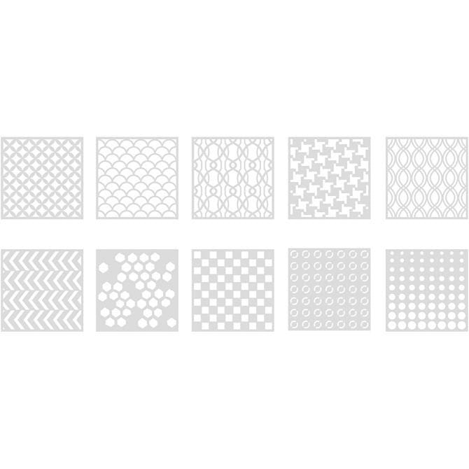 Creativ Company Schablone – Muster – 150 × 150 mm – Kunststoff – 10 Stück