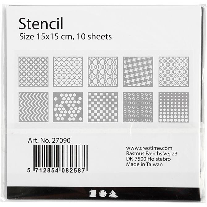 Creativ Company Schablone – Muster – 150 × 150 mm – Kunststoff – 10 Stück
