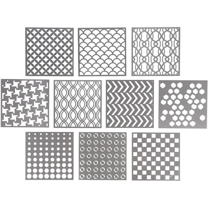 Creativ Company Schablone – Muster – 150 × 150 mm – Kunststoff – 10 Stück