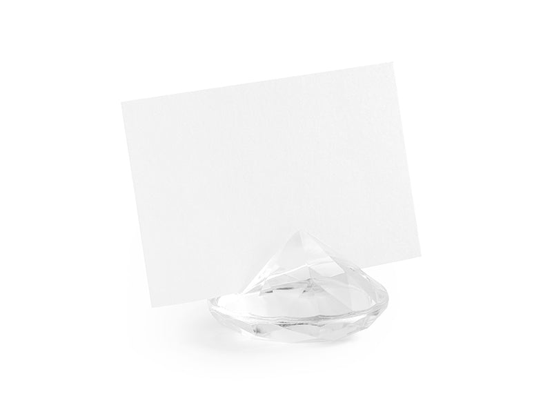 PartyDeco Tischkartenhalter Hochzeit – transparent – 4 cm – Kunststoff – 10 Stk