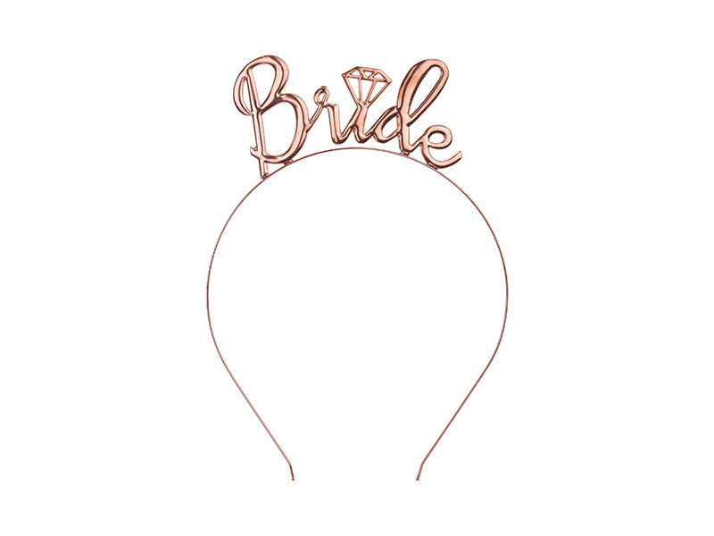 PartyDeco Haarreif Bride – Roségold – Metall – 1 Stück
