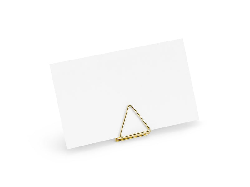 PartyDeco Tischkartenhalter Triangel Hochzeit – Gold – 9 × 12 cm – 10 Stk