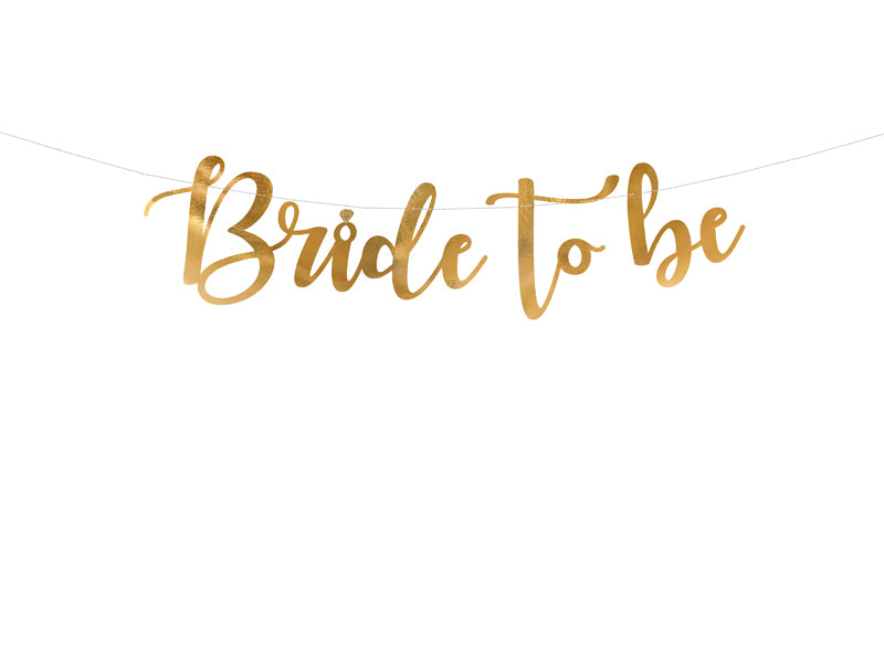 PartyDeco Girlande Bride to be – Gold – 80 × 19 cm – Papier – 1 Stk