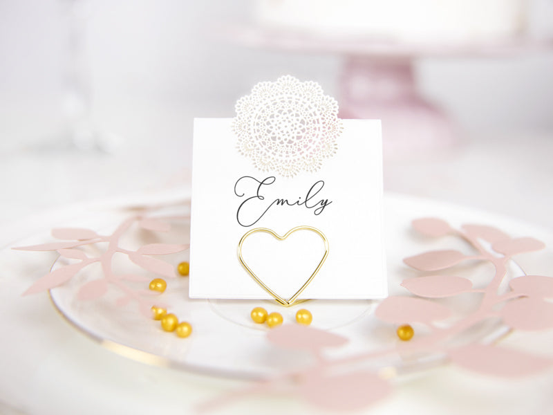PartyDeco Tischkartenhalter Herz – Gold – Ø 2,5 cm – 10 Stk