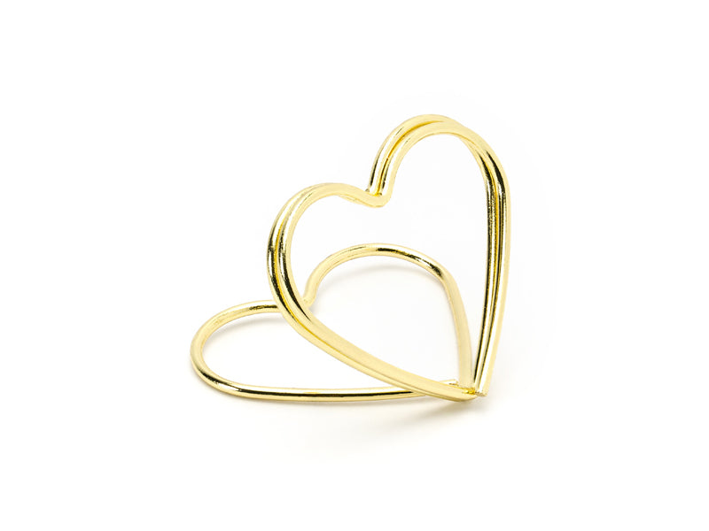 PartyDeco Tischkartenhalter Herz – Gold – Ø 2,5 cm – 10 Stk