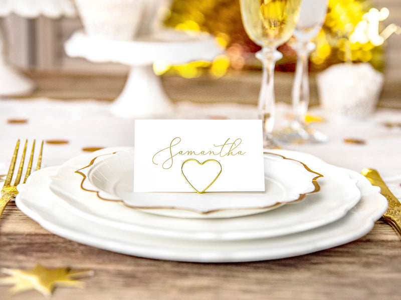PartyDeco Tischkartenhalter Herz – Gold – Ø 2,5 cm – 10 Stk