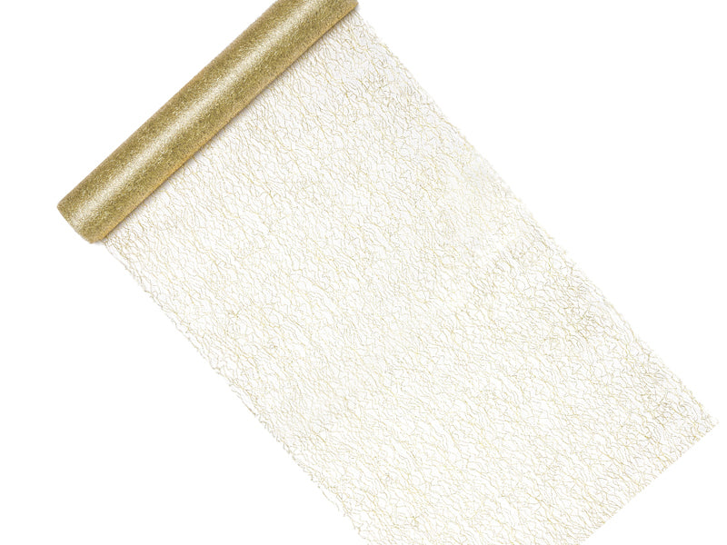 PartyDeco Tischläufer auf Rolle – 36 cm×9 m, Polyester, Gold, Hochzeit