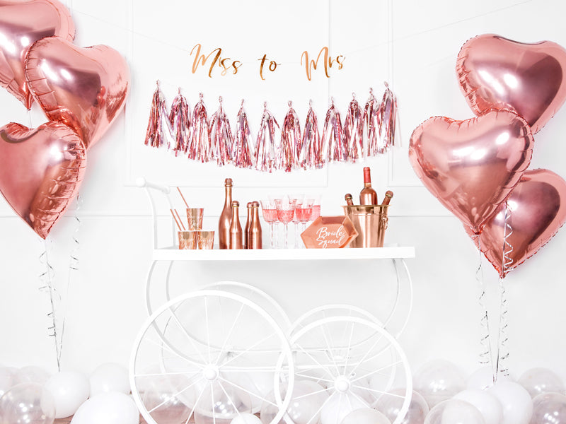 PartyDeco Teller, Papier/Karton, Sechseck – Ø 23 cm, Roségold – 6 Stk.
