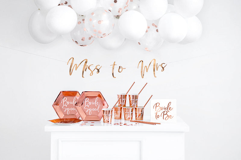 PartyDeco Servietten Bride to be Roségold/Weiss – 33 × 33 cm – 20 Stück