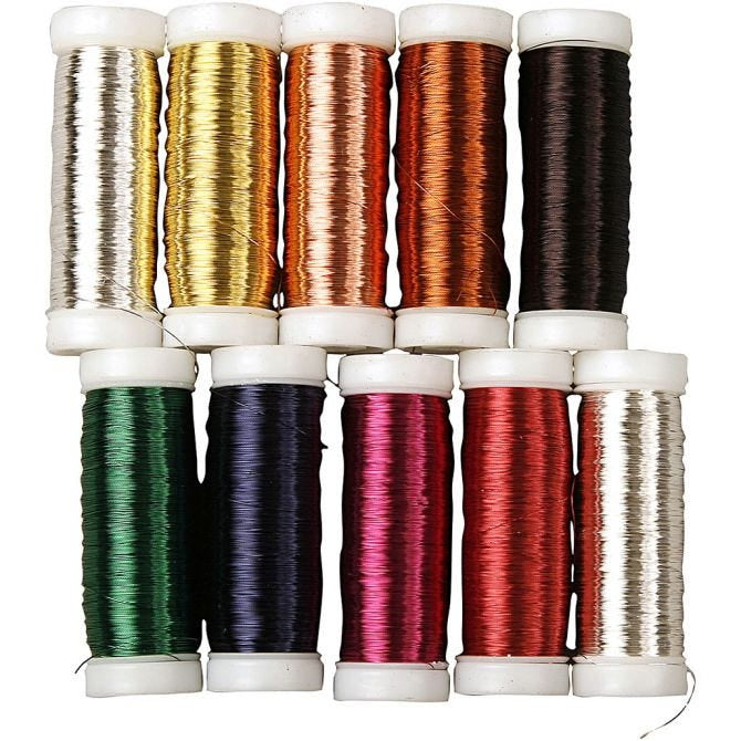 Creativ Company Blumendraht – Mehrfarbig – 0,15 mm, 12,5 m