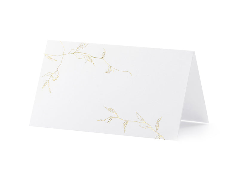 PartyDeco Tischkarten Hochzeit – Weiss – 9,5 × 5,5 cm – Karton – 10 Stk