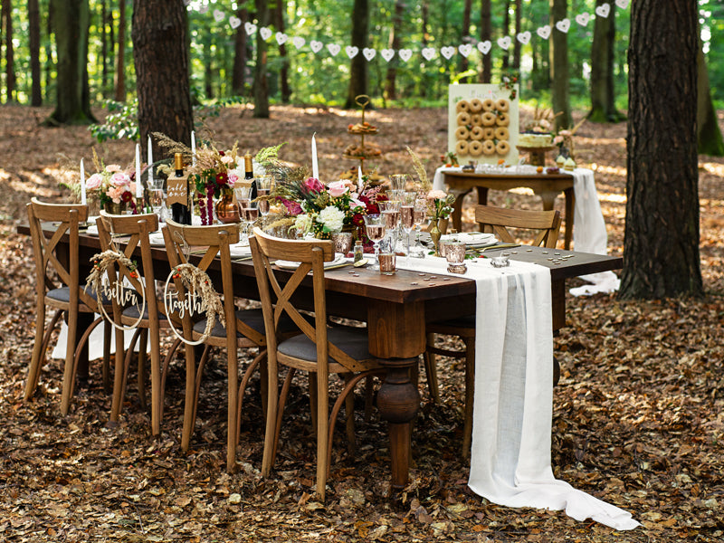 PartyDeco Tischkarten Hochzeit – Braun – 6 × 5 cm – Holz – 10 Stk