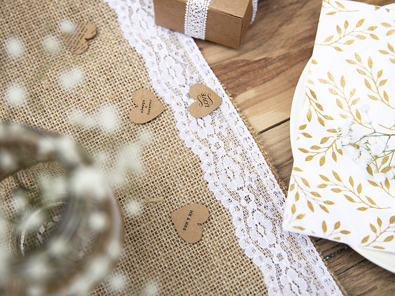 PartyDeco Tischläufer – 28×275 cm, Jute, braun, Hochzeit