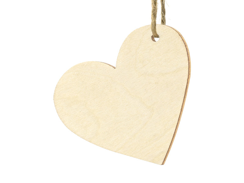 PartyDeco Tischkarten Hochzeit – Braun – 6 × 5 cm – Holz – 10 Stk