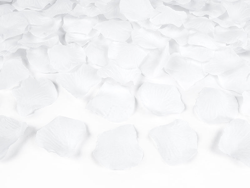 PartyDeco Dekoration Rosenblüten Hochzeit – Weiss – Stoff – 500 Stk