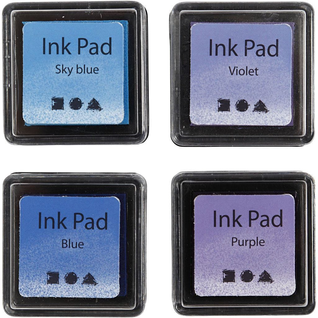 Creativ Company Stempelkissen – 35 × 35 × 20 mm – Violett – 4 Stück – für Textilien