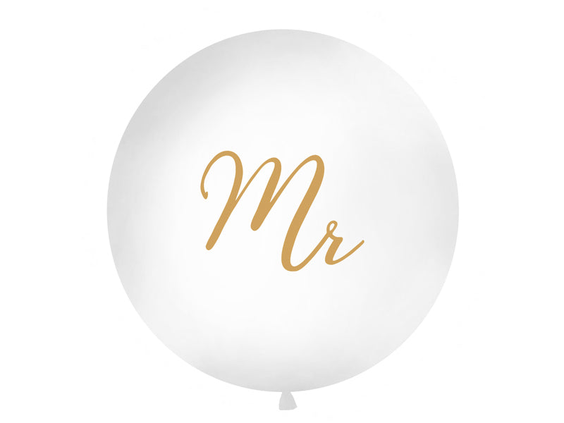 PartyDeco Hochzeitsluftballons – Weiss – Ø 100 cm – Latex – 1 Stück