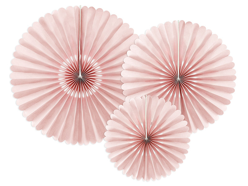 PartyDeco Rosetten – Rosa – 43 × 43 cm – 3 Stk