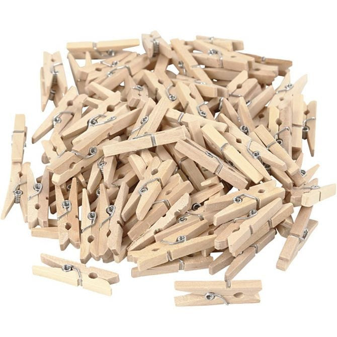Creativ Company Wäscheklammer, Holz (Birke), Braun, 2,5 cm, 100 Stk.