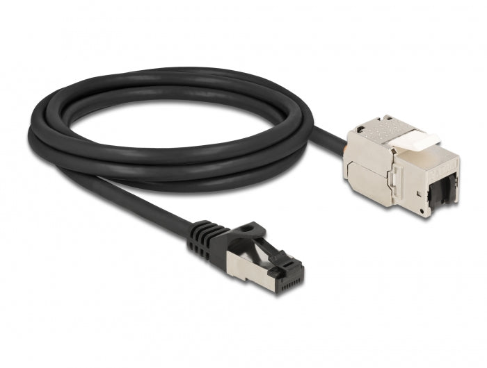 DeLOCK Patchkabel – Cat 6A S/FTP, 2 m, Schwarz, RJ‑45