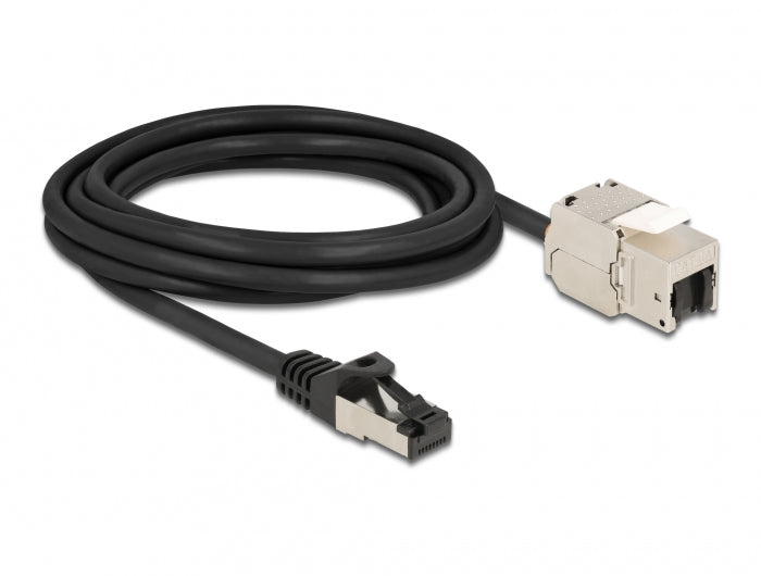 DeLOCK Patchkabel – Cat6A S/FTP, 3 m, Schwarz, RJ‑45